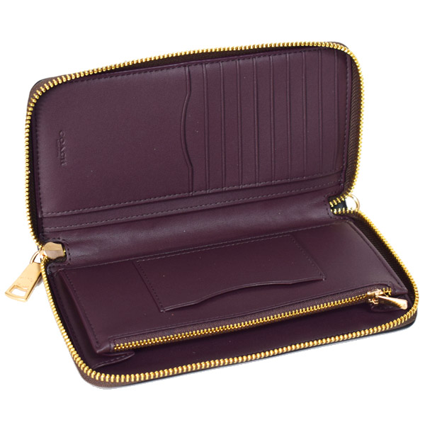 画像: 【COACH】コーチ 長財布 コーティングキャンバス レザー シグネチャー デタッチャブル カードケース付き リストレット ロング ジップ アラウンド 長財布 ウォルナット×ブラック〔日本未発売〕