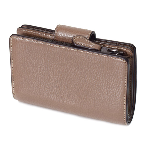 画像: 【COACH】コーチ 財布 ぺブルレザー ロゴ ミディアム コーナー ジップ ウォレット 二つ折り財布 ダークストーン（日本未発売）