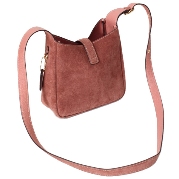 画像: 【COACH】コーチ バッグ スエード レザー ハドリー ミニ ターンロック ロゴ 斜めがけ クロスボディー ショルダーバッグ クレイ（日本未発売）