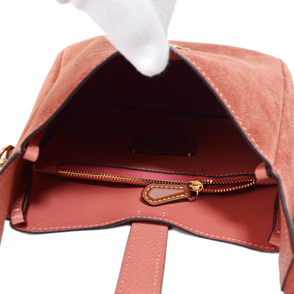 画像: 【COACH】コーチ バッグ スエード レザー ハドリー ミニ ターンロック ロゴ 斜めがけ クロスボディー ショルダーバッグ クレイ（日本未発売）