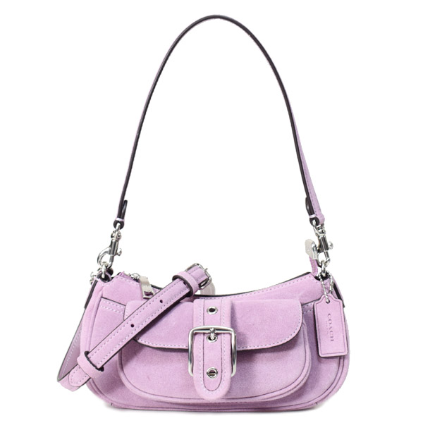 画像1: 【COACH】コーチ バッグ スエード レザー ミニ アシュトン 2way クロスボディ 斜め掛け ショルダー ハンドバッグ ライトバイオレット（日本未発売） (1)