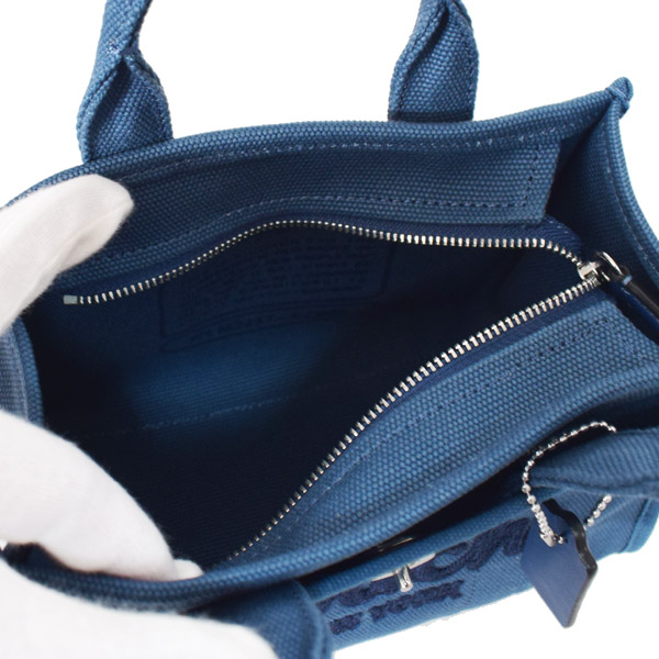 画像: 【COACH】コーチ バッグ カーゴ キャンバス デニム トート 刺繡 20 ミニ ロゴ 2WAY クロスボディ ショルダー ハンドバッグ キャンバストート インディゴ（日本未発売）