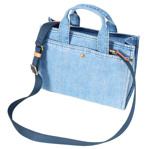 画像: 【COACH】コーチ バッグ デニム カーゴ トート レザー 刺繡 ロゴ 2WAY クロスボディ ショルダー ハンドバッグ トートバッグ インディゴ（日本未発売）