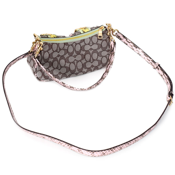 画像: 【COACH】コーチ バッグ パイソン ジャガード レザー シグネチャー スネーク アシュトン バゲット 2way クロスボディ 斜め掛け ショルダー ハンドバッグ オークマルチ（日本未発売）
