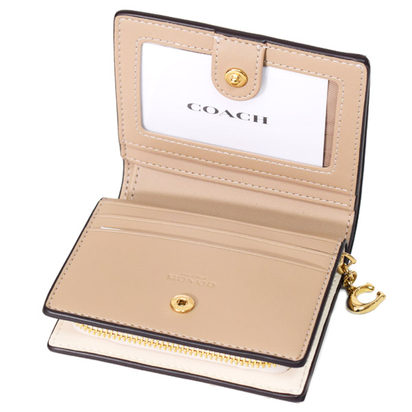 画像: 【COACH】コーチ 財布 二つ折り 花柄 レザー フローラル スナップ ミニ コンパクト ウォレット 財布 チャークマルチ（日本未発売）