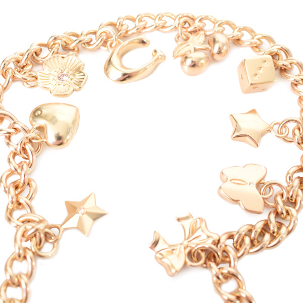 画像: 【COACH】コーチ チャーム ストラップ メタル エナメル ストーン リボン ダイス 星 さくらんぼ お花 ハート チェリー スワッガー チェーン ドッグリーシュ バッグチャーム キーホルダー ゴールド（日本未発売）