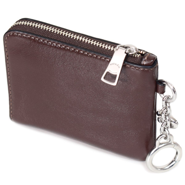 画像: 【COACH】コーチ 財布 シャイニー スムースレザー ロゴ キーリング チャーム付き スモール コーナー ジップ ウォレット 財布 メイプル〔日本未発売〕