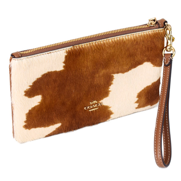 画像: 【COACH】コーチ バッグ ヘアカーフ レザー カウプリント アニマル柄 ロゴ アシュトン リストレット フラップ ポーチ クラッチバッグ カウマルチ〔日本未発売〕